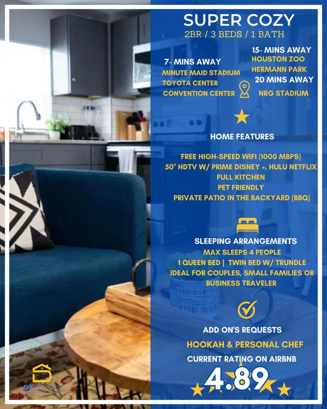 Super Cozy 2 Bedroom With Fast Wifi And Queen Bed Close To Downtown Houston!! Bagian luar foto